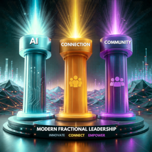 Three pillars of modern fractional leadership: AI, connection, and community.