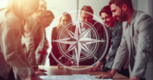 Values based leadership shown as a business operating system that guides decisions