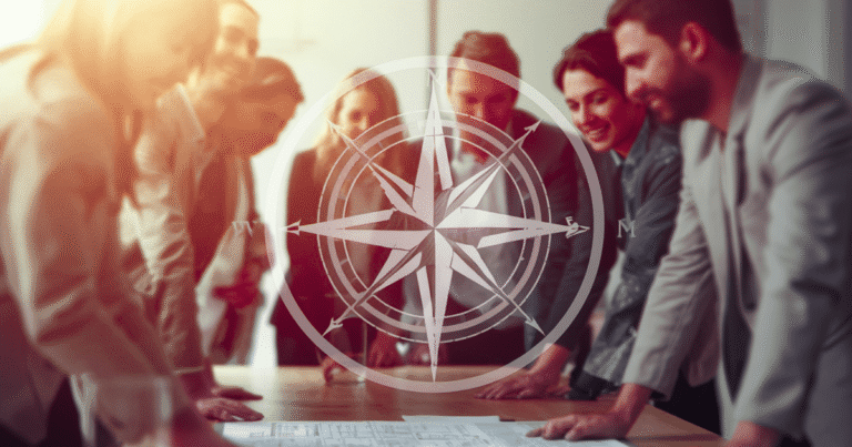 Values based leadership shown as a business operating system that guides decisions