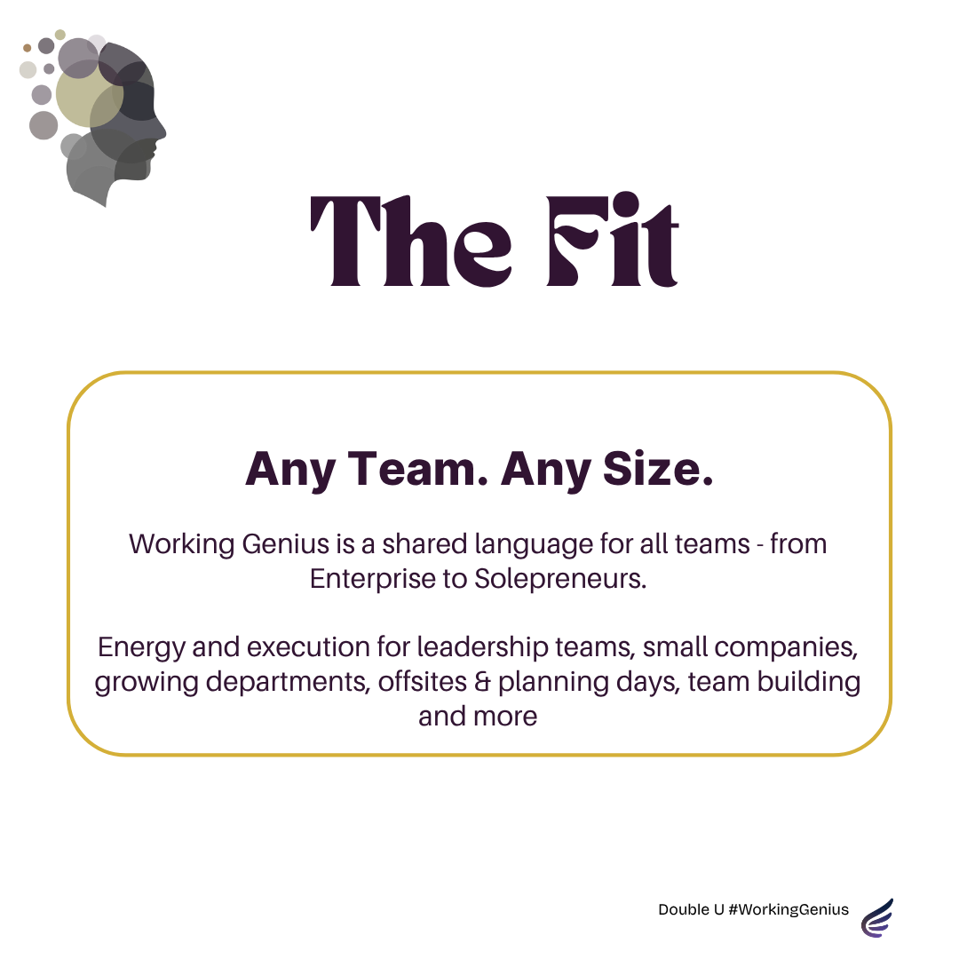 Working Genius team workshop for any team, any size